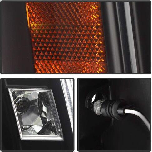Acanii - لعام 2007-2013 GMC Yukon Denali XL 1500 2500 SUV LED Halo Black Housing Projector Assemblams Assembly in Saudi Arabia