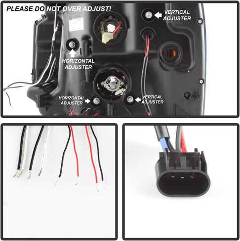 Acanii - لعام 2007-2013 GMC Yukon Denali XL 1500 2500 SUV LED Halo Black Housing Projector Assemblams Assembly in Saudi Arabia