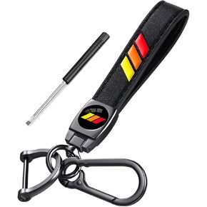 Tri-Color Sports Leather Key Chain,Metal Car KeyChain Keyring Accessories, Key Fob Keyring Replacement Accessories in Saudi Arabia
