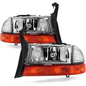 ACANII - For 1997-2004 Dakota Durango Headlights Headlamps+Signal Marker Lamps Driver + Passenger Side in Kuwait