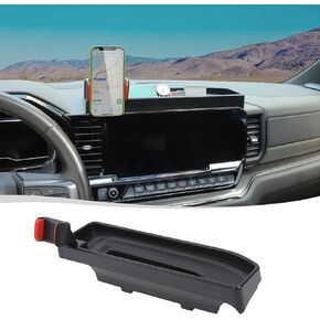 Voodonala لـ Chevy Silverado ZR2 Center Censole Dash Storage Toray مع حامل الهاتف متوافق مع 2022-2025 Chevy Silverado ZR2 1500/ 2500HD/ 3500HD (إصلاح المسمار المحدث) in Kuwait