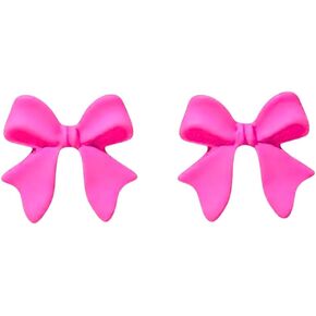 Pink Bow Earrings for Women – Cute Lightweight Stud Earrings with Posts – Simple & Comfortable for Summer, Church, Vacation, Wedding or Bridal Party, or Party with a bright fun twist. in Saudi Arabia