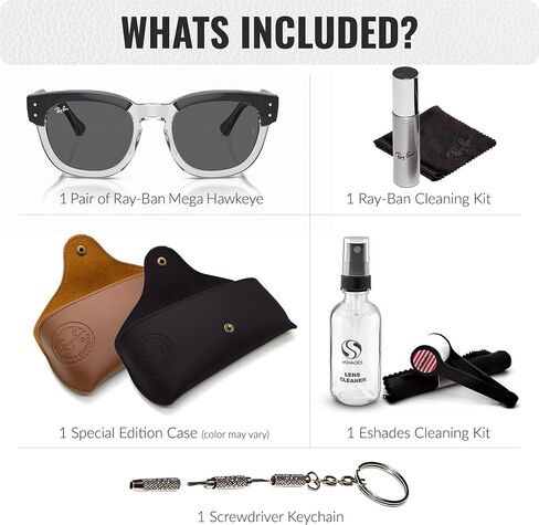 Ray-Ban RB0298S Mega Hawkeye Square Square Shoples مع حزمة مجموعة النظارات الرسمية in Kuwait