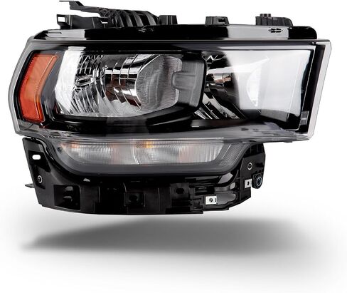 Headlights Assembly Compatible with Dodge Ram 2500 2019-2024,Headlamp Halogen Passenger Side Replacement CH2503334 68360176AE（Chrome Bezel） in Saudi Arabia