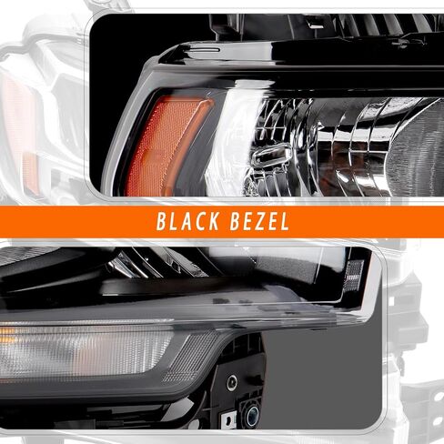 Headlights Assembly Compatible with Dodge Ram 2500 2019-2024,Headlamp Halogen Passenger Side Replacement CH2503334 68360176AE（Chrome Bezel） in Saudi Arabia