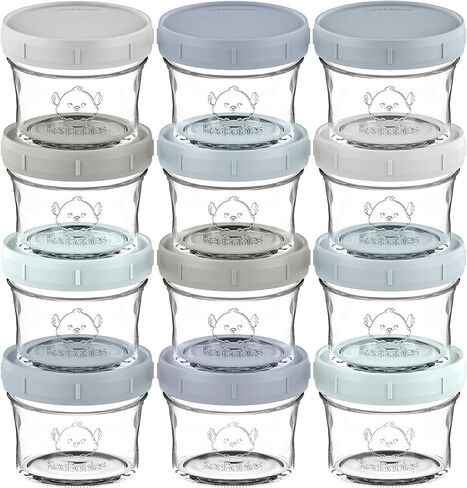 KeaBabies 4pk 8oz & 4pk 4oz Glass Baby Food Containers - Leak-Proof, Microwavable Small Baby Glass Jars with Lids,Baby Food Storage Containers,Baby Snack Containers,BPA-Free Baby Food Jars(Musk Dusk) in Saudi Arabia