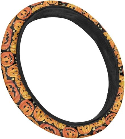Premium 15-Inch Polyester Steering Wheel Cover - Highland Cattle Cow Colorful Flower Pattern - Auto Wheel Cover for Car, SUV, Van, RV in Saudi Arabia