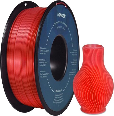 LONGER 3D Printer Filament,Dimensional Accuracy +/- 0.02 mm,1.75mm PLA Filament, Environmental Friendly, No Tangle, Widely Compatibility, Gray, 1KG in Kuwait