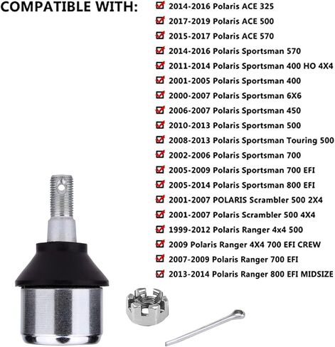 Polaris A-Arm ball joint, Replace #7061130,For polaris Ranger 4x4 400 500 800 Models,Trail boss 330，Sportsman 400 500 600 700，ACE 325 570,Scrambler 500 4x4,Magnum 2x4 4x4 6x6 UTV ATV (White) in Saudi Arabia