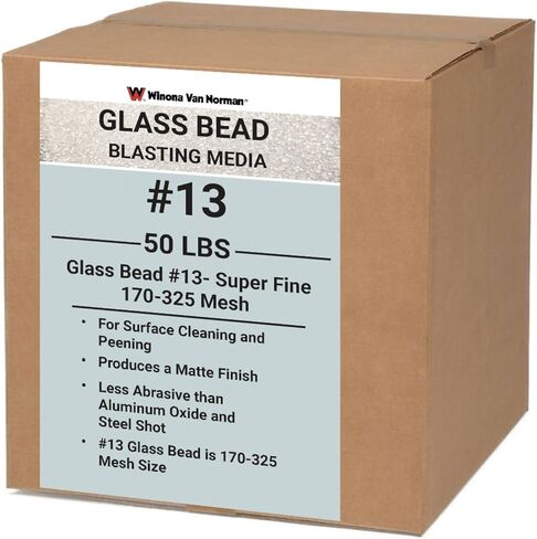 Glass Bead #13 Sand Blasting Media - Ultra-Fine Size - 170-325 Mesh - Glass Bead Media for Sandblasting (10lbs) in Kuwait