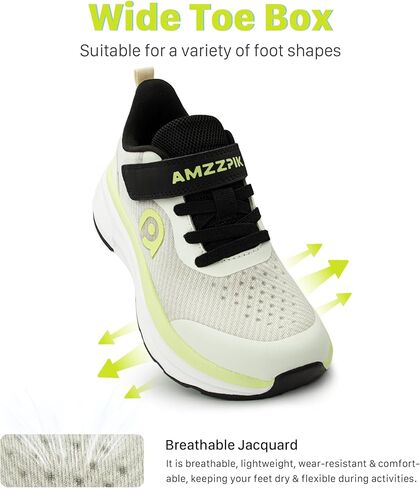 Amzzpik Little/Big Kids Zero Zero Drop Running أحذية مع زلة ومربع عريض خفيفة الوزن وأحذية رياضية للتنفس للفتيان والبنات بحجم 13C-4C in Kuwait