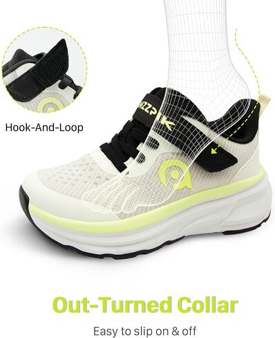 Amzzpik Little/Big Kids Zero Zero Drop Running أحذية مع زلة ومربع عريض خفيفة الوزن وأحذية رياضية للتنفس للفتيان والبنات بحجم 13C-4C in Kuwait