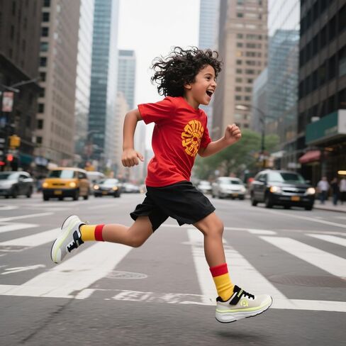 Amzzpik Little/Big Kids Zero Zero Drop Running أحذية مع زلة ومربع عريض خفيفة الوزن وأحذية رياضية للتنفس للفتيان والبنات بحجم 13C-4C in Kuwait