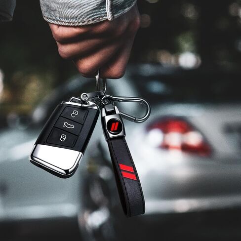 سلسلة مفاتيح مفتاح جلدية رياضية ثلاثية ، إكسسوارات مفاتيح مفاتيح السيارات المعدنية ، إكسسوارات استبدال مفاتيح Key Fob Keyring in Kuwait