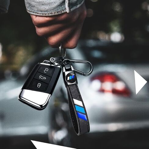سلسلة مفاتيح مفتاح جلدية رياضية ثلاثية ، إكسسوارات مفاتيح مفاتيح السيارات المعدنية ، إكسسوارات استبدال مفاتيح Key Fob Keyring in Kuwait