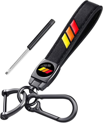 Tri-Color Sports Leather Key Chain,Metal Car KeyChain Keyring Accessories, Key Fob Keyring Replacement Accessories in Saudi Arabia