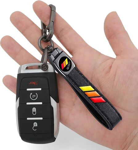 Tri-Color Sports Leather Key Chain,Metal Car KeyChain Keyring Accessories, Key Fob Keyring Replacement Accessories in Saudi Arabia