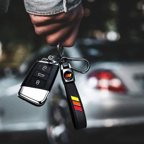 Tri-Color Sports Leather Key Chain,Metal Car KeyChain Keyring Accessories, Key Fob Keyring Replacement Accessories in Saudi Arabia