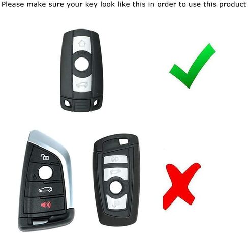 iJDMTOY Iconic 3-Color Stripe Black Carbon Fiber Pattern Leather Key Holder with Keychain Compatible With BMW Remote Fob (Older 1 3 5 6 Series X5 X6 Z4) in Saudi Arabia