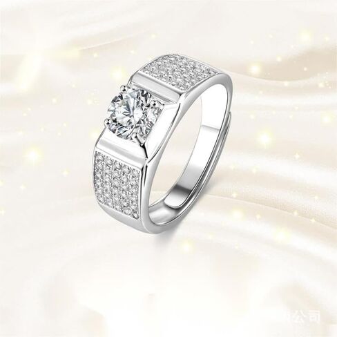 S925 Sterling Silver Silver Admable Men Rings | خاتم الماس 1 قيراط للرجال | D-Color VVS1 | خاتم الوعد الرجعية بتصميم فريد in Saudi Arabia