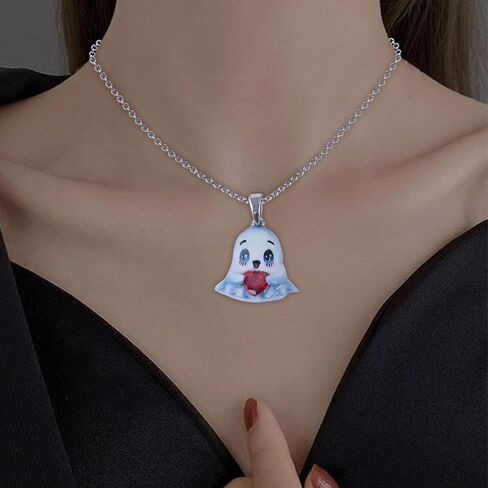Panda Cat Dog Rabbit Monkey Dragon Butterfly Animal Cartoon 925 Sterling Silver Cute 3D Enamel Pendant Necklace Hold My Heart Red Garnet 18" Chain Kawaii Jewelry in Saudi Arabia