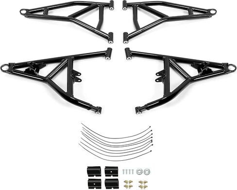 HECASA الأمامي العلوي والسفلي A-arms متوافق مع 2014+ Polaris RZR XP 1000/4 1000 A الأسلحة قضبان عالية التخليص الصلب الأسود in Saudi Arabia