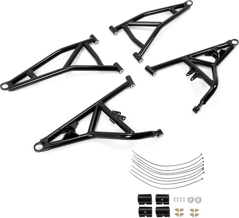HECASA الأمامي العلوي والسفلي A-arms متوافق مع 2014+ Polaris RZR XP 1000/4 1000 A الأسلحة قضبان عالية التخليص الصلب الأسود in Saudi Arabia