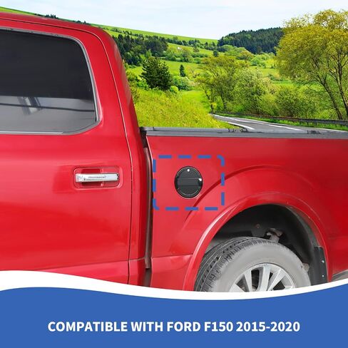 غطاء غطاء خزان الغاز الأسود حشو الوقود مع قفل متوافق مع إكسسوارات فورد F150 2015-2020 in Saudi Arabia