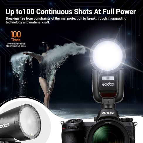 Godox V1 Pro V1Pro S round Head Camera Flash for Sony ، 2.4G TTL Sony Speedlite HSS 1/8000S ، 2980mAh Li-Ion بطارية ، فلاش SU-1 القابل للفصل in Saudi Arabia