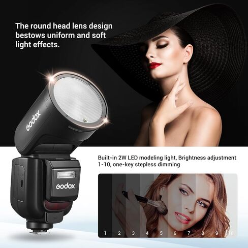 Godox V1 Pro V1Pro S round Head Camera Flash for Sony ، 2.4G TTL Sony Speedlite HSS 1/8000S ، 2980mAh Li-Ion بطارية ، فلاش SU-1 القابل للفصل in Saudi Arabia
