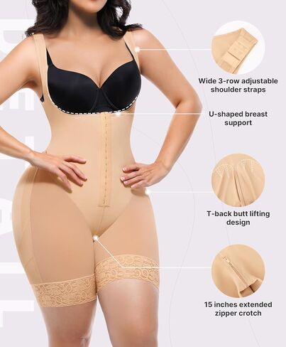 Shapellx fajas colombianas للسيدات للنساء التحكم في البطن post partum faja body body Shaper بعقب رفع مع السوستة المنشعب in Kuwait