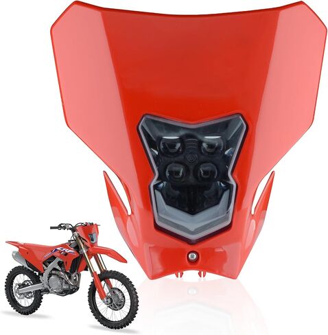 Dirt Bike LED Headlight - Universal Dirtbike Headlights Kit - Motorcycle Head Lamp for CRF450L CRF450XR Red in Kuwait
