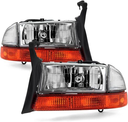 ACANII - For 1997-2004 Dakota Durango Headlights Headlamps+Signal Marker Lamps Driver + Passenger Side in Saudi Arabia
