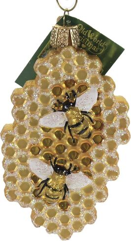 World World Christmas Bee Collection الزجاج الزجاجي لشجرة عيد الميلاد ، قرص العسل in Kuwait