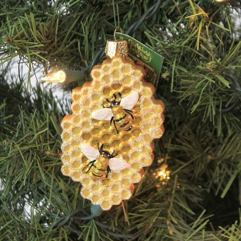 World World Christmas Bee Collection الزجاج الزجاجي لشجرة عيد الميلاد ، قرص العسل in Kuwait
