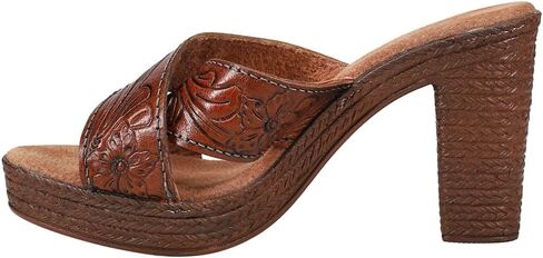 Roper Womens Mika Floral Block Block Casual Casual High Heel 3 "& Up - Brown - Size 6.5 M in Kuwait