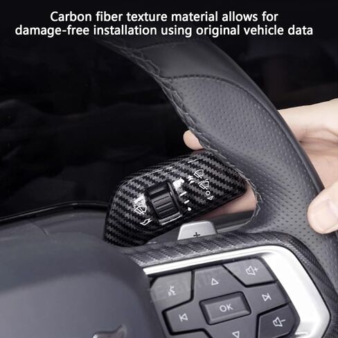 Front Road Illuminating Light/Turn Signal, Windshield Wiper Switch Trims Compatible with 2017-2025 Mustang(Red Carbon Fiber) in Kuwait