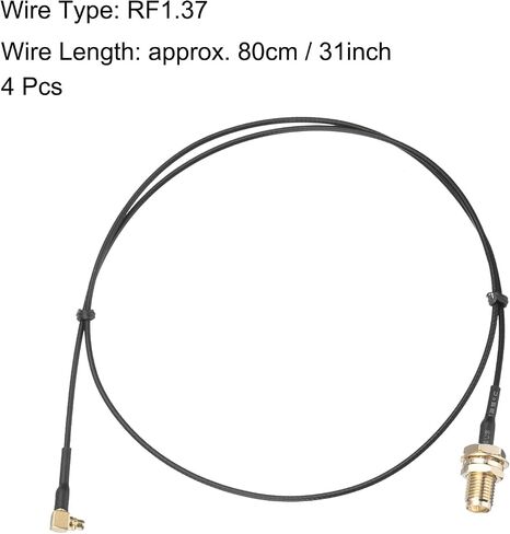 uxcell 4Pcs MMCX Male Right Angle to SMA Female Bulkhead RF Adapter Connector 39inch RF1.37 Cable in Saudi Arabia