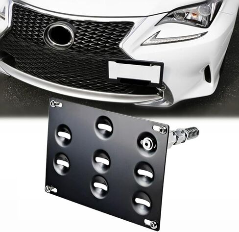 Front Bumper Tow Hook License Plate Bracket Mount Holder Relocator Compatible with Lexus 06-18 IS350 IS250 IS-F, RC RC-F GS350 NX RX350 LS CT200h JDM Look Stainless Steel Relocator Holder in Saudi Arabia