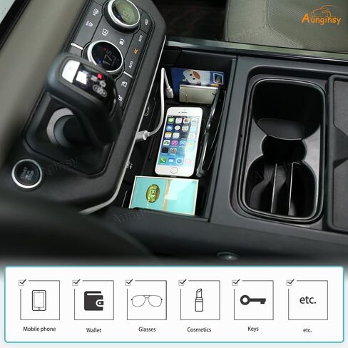 Aunginsy Center Center Console Tranizer Tranizer متوافق مع Land Rover Defender 90/110/130 2020-2024 Concentral Front Gear Storing Box Container ABS in Saudi Arabia