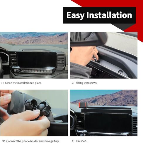 Voodonala لـ Chevy Silverado ZR2 Center Censole Dash Storage Toray مع حامل الهاتف متوافق مع 2022-2025 Chevy Silverado ZR2 1500/ 2500HD/ 3500HD (إصلاح المسمار المحدث) in Saudi Arabia