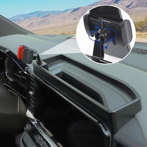 Voodonala لـ Chevy Silverado ZR2 Center Censole Dash Storage Toray مع حامل الهاتف متوافق مع 2022-2025 Chevy Silverado ZR2 1500/ 2500HD/ 3500HD (إصلاح المسمار المحدث) in Saudi Arabia