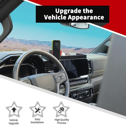 Voodonala لـ Chevy Silverado ZR2 Center Censole Dash Storage Toray مع حامل الهاتف متوافق مع 2022-2025 Chevy Silverado ZR2 1500/ 2500HD/ 3500HD (إصلاح المسمار المحدث) in Saudi Arabia