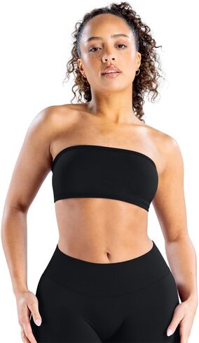 Impact Backless Bandeau Sports Strapless Bra Yoga Top Women Workout Fitness Gym Outdoor Strappy Tops in Kuwait