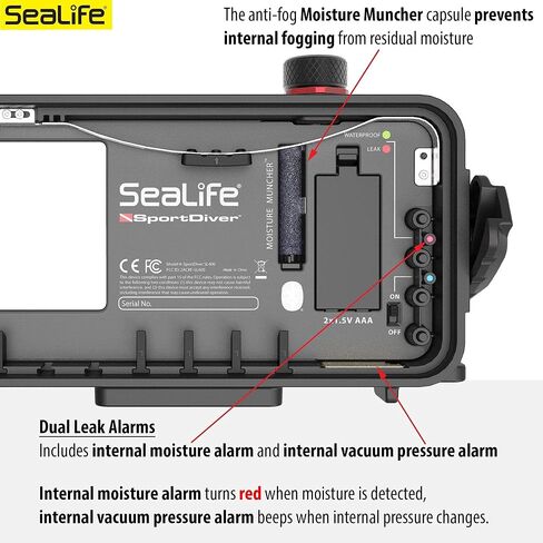 SeaLife Underwater Smartphone Scuba Case – Dive to 130’, Waterproof Photography, Access Camera Controls, Leak Alarms, Fits Most Phones (Without Light) Black in Saudi Arabia