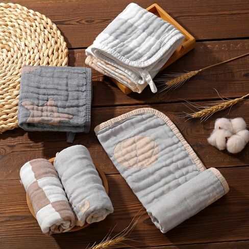 Ultra-Soft & Absorbent Muslin Baby Burp Cloths - 6-Pack, 20x10 Inches - Ideal for Gentle Burping Sessions with Baby Boys & Girls, Unisex Design, Perfect in Saudi Arabia