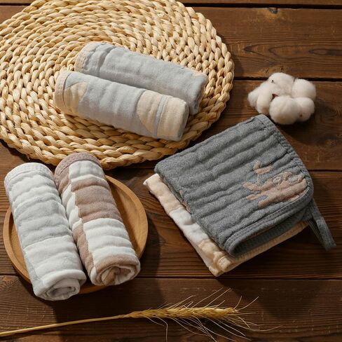 Ultra-Soft & Absorbent Muslin Baby Burp Cloths - 6-Pack, 20x10 Inches - Ideal for Gentle Burping Sessions with Baby Boys & Girls, Unisex Design, Perfect in Saudi Arabia