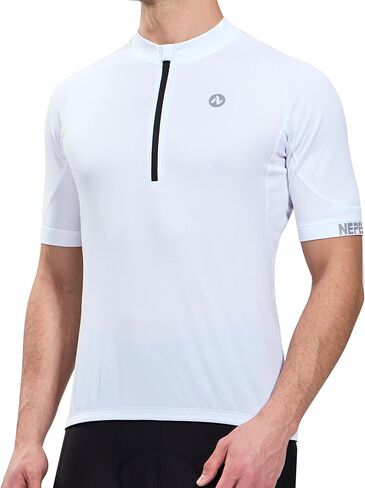 Nepest Cycling Jersey Men Short Sleeve Half Zip Bike Bicycle Shirts 4 Pockets Moisture Wicking Color Clash Riding Tops in Kuwait