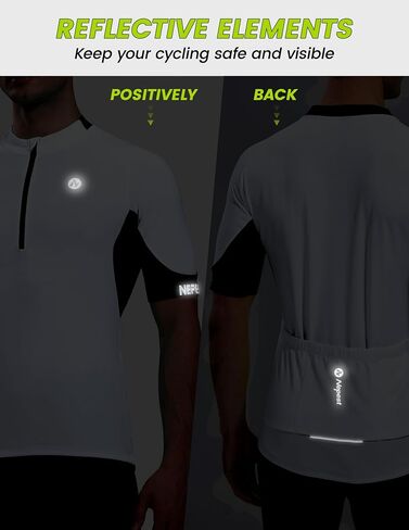 Nepest Cycling Jersey Men Short Sleeve Half Zip Bike Bicycle Shirts 4 Pockets Moisture Wicking Color Clash Riding Tops in Kuwait