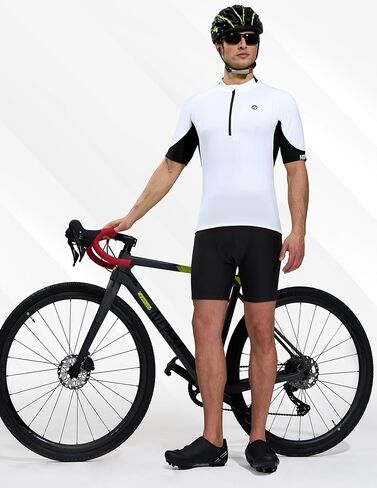 Nepest Cycling Jersey Men Short Sleeve Half Zip Bike Bicycle Shirts 4 Pockets Moisture Wicking Color Clash Riding Tops in Kuwait